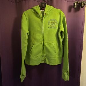 PINK By Victoria's Secret Green Pink University Y2K Zip Up Hoodie